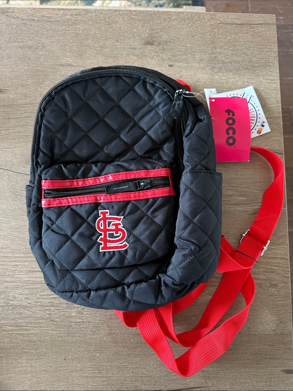 St. Louis Cardinals Quilted Black and Red Mini Backpack
